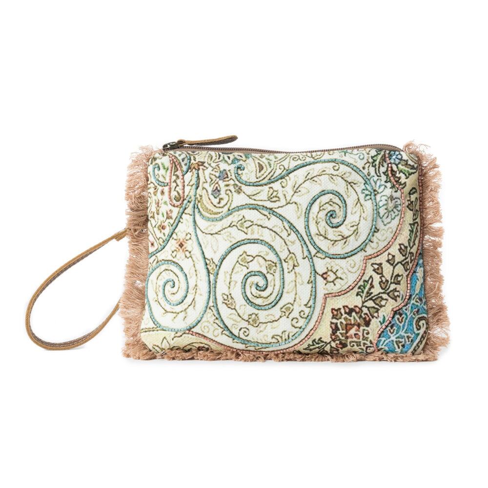 MA-15 Myra Mystic Meadow Embroidered Pouch in Boho Blue
